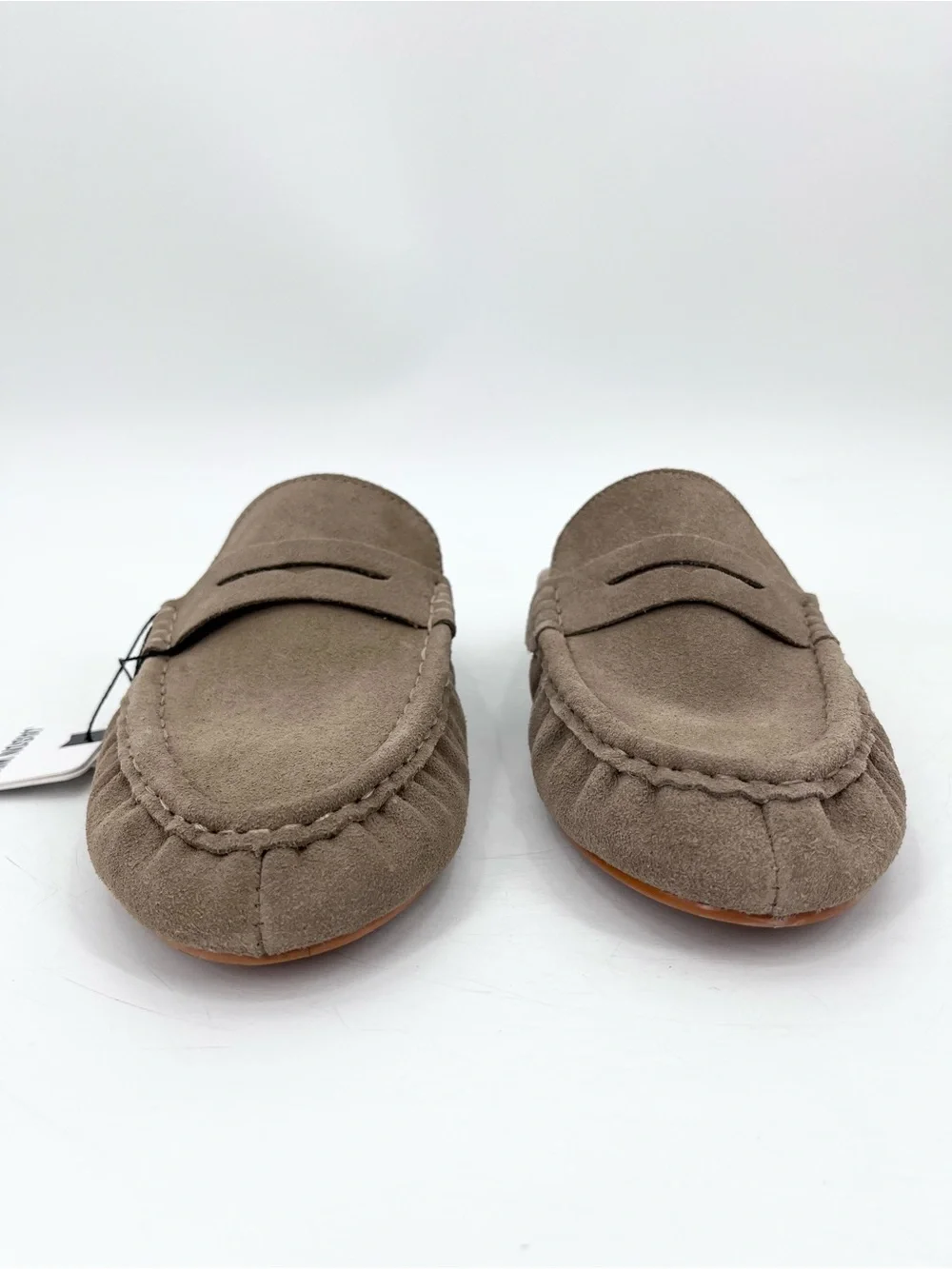 NWT Jason Wu Meeky Neutral Taupe-Beige Suede Penny Loafer Slip-On Mules Size  9
